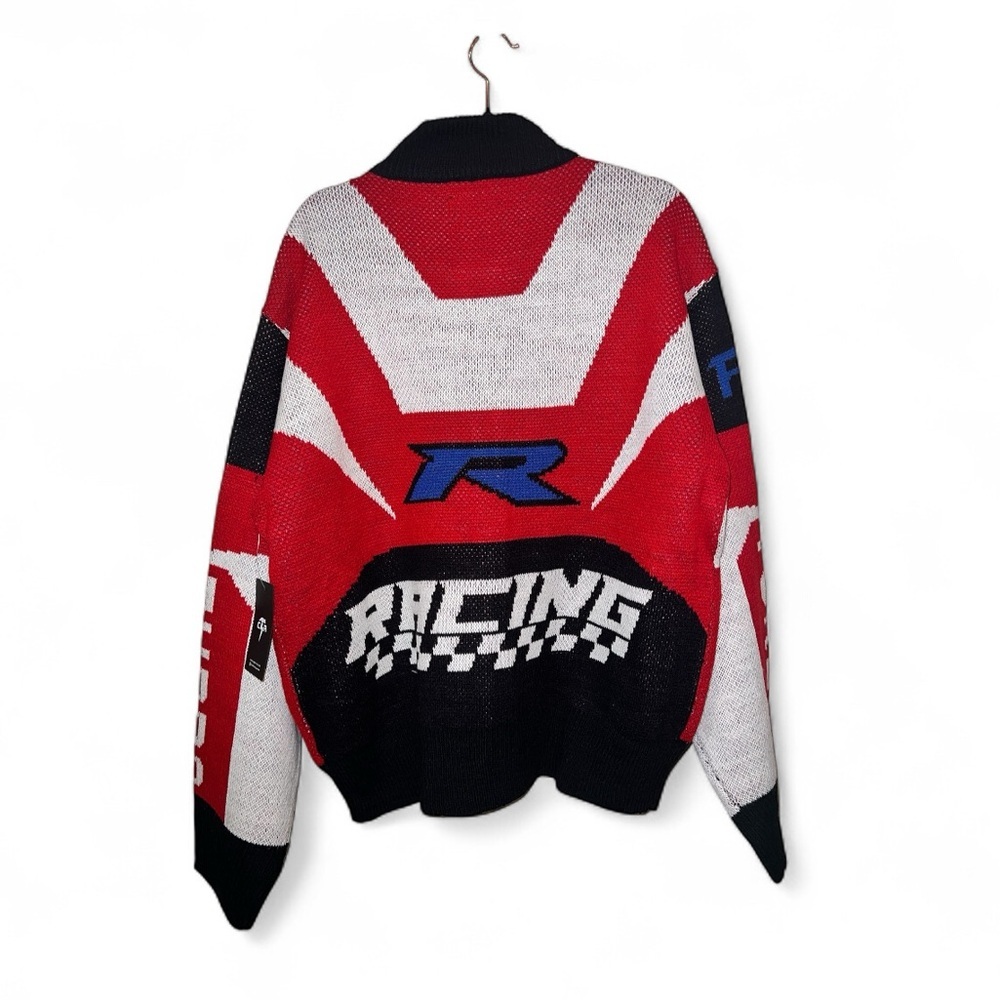 COPPER RIVET RED RACING FULL-ZIP SWEATER Size Large NWT - Picture 4 of 9